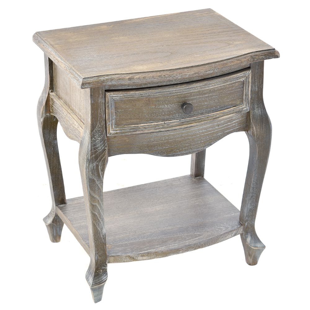 Κομοδίνο από ξύλο/MDF σε καφέ/λευκό χρώμα 45x35x54