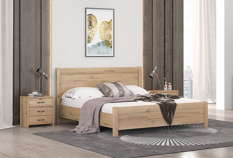 Κρεβάτι διπλό "ΝΟ26" σε μελί χρώμα 150x200