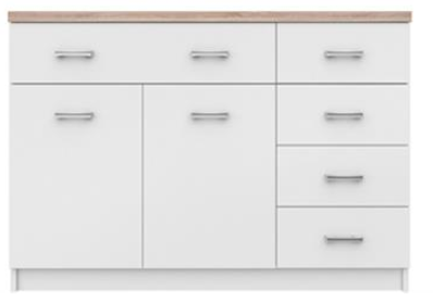 Μπουφές “TOP MIX” σε χρώμα λευκό-σονόμα 120x33x85