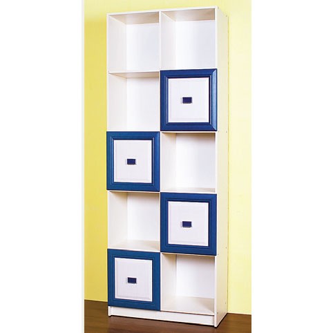 Ραφιέρα “TWINS 850” χρώματος μπεζ-μπλε 85x37x220