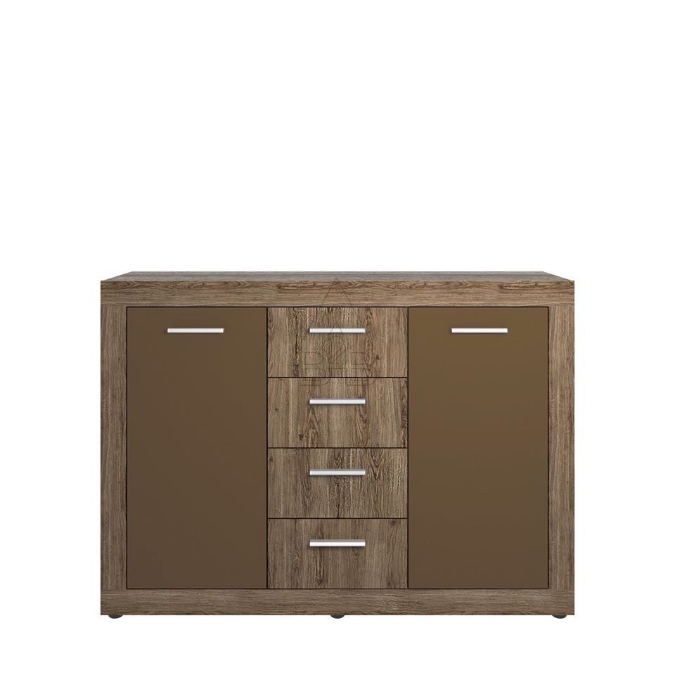 Μπουφές “JULIET” σε χρώμα σκούρος δρυς-μπρονζε 130x34x92