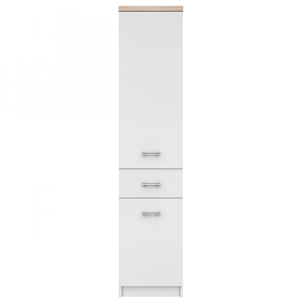 Ντουλάπα “TOP MIX” σε χρώμα λευκό-σονόμα 40x33x183