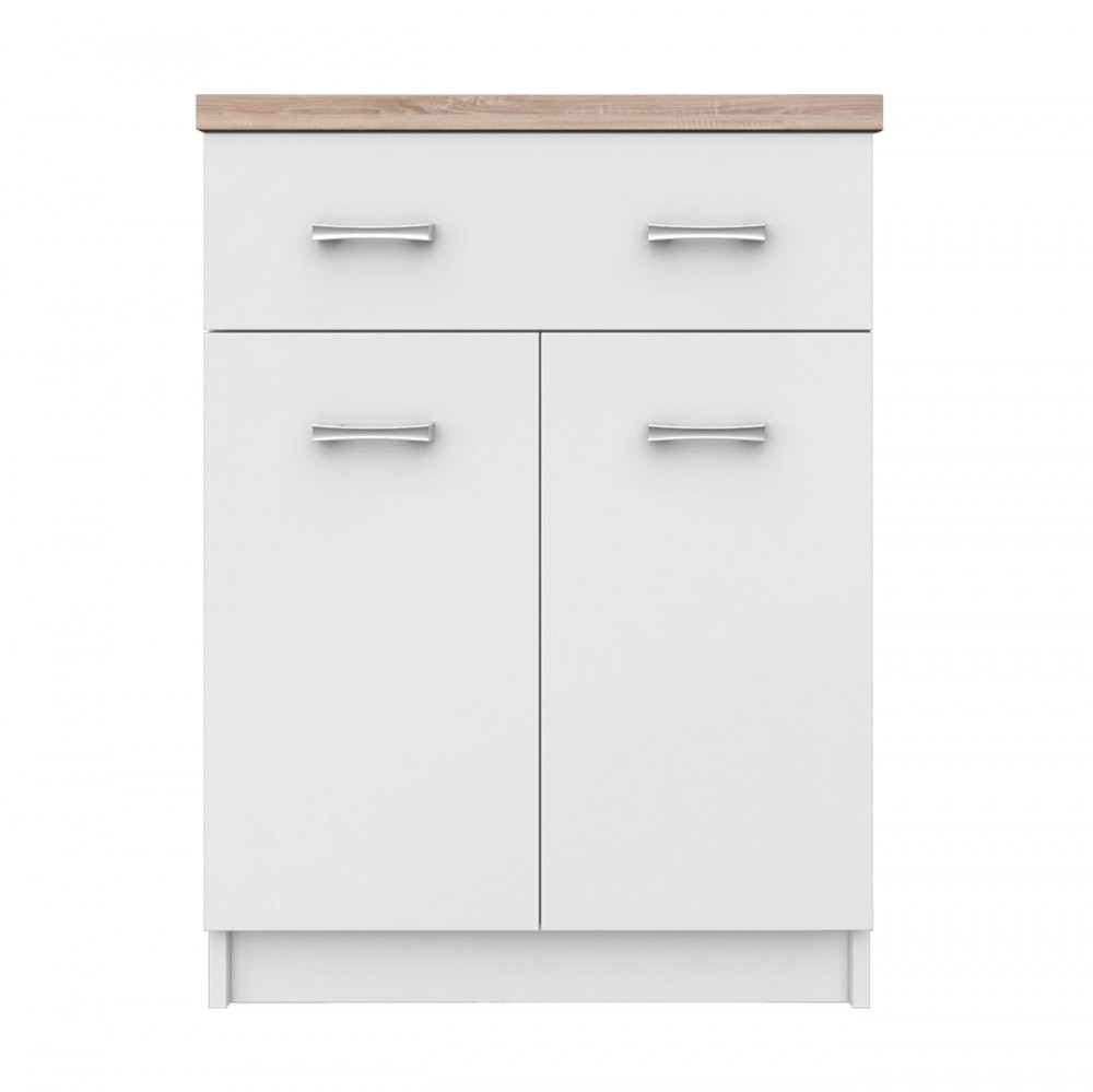 Έπιπλο εισόδου “TOP MIX” σε χρώμα λευκό-σονόμα 60x33x85