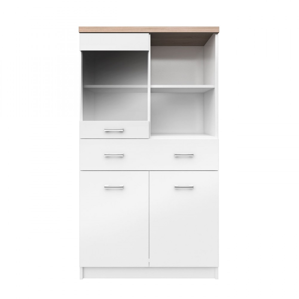 Βιτρίνα “TOP MIX” σε χρώμα λευκό-σονόμα 80x33x145