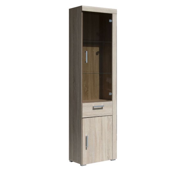 Βιτρίνα “DAMIS” σε χρώμα σονόμα-δρυς 50,5x35x203
