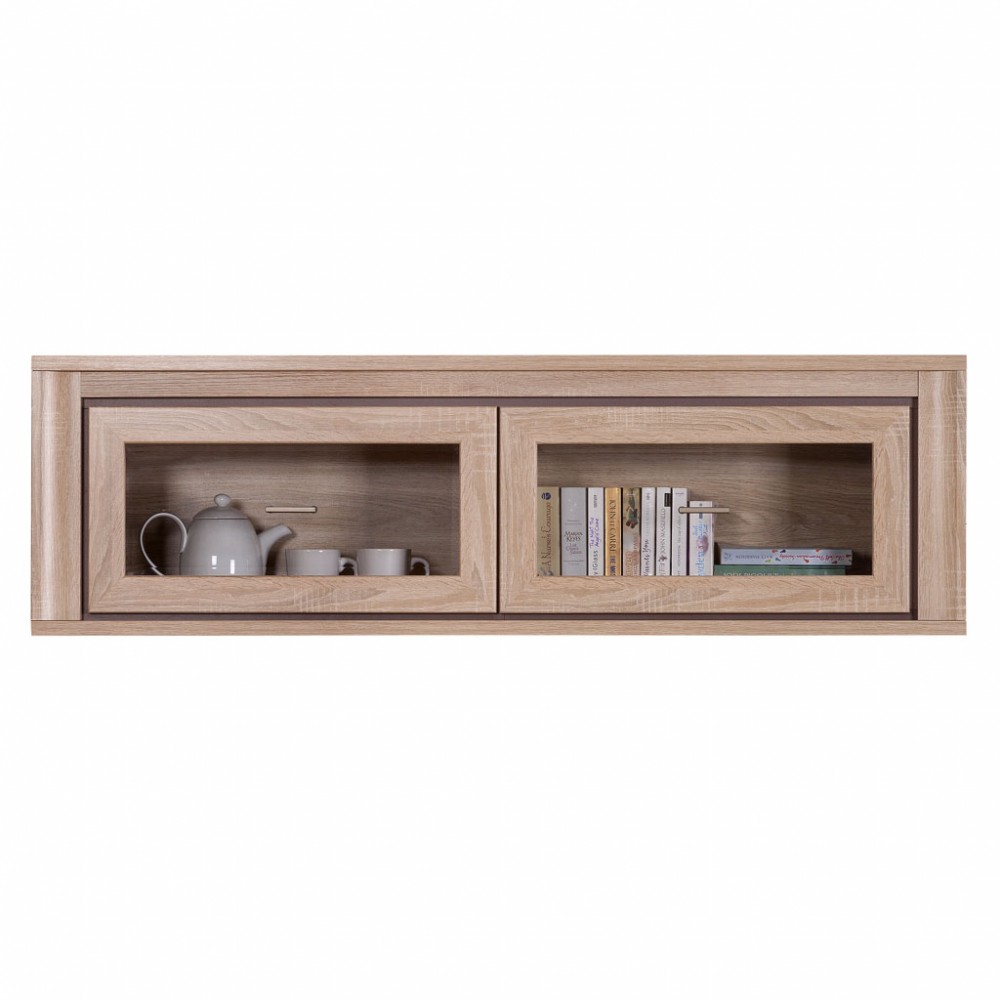 Βιτρίνα τοίχου “LARSA”σε χρώμα σονόμα-δρυς 137x26x42