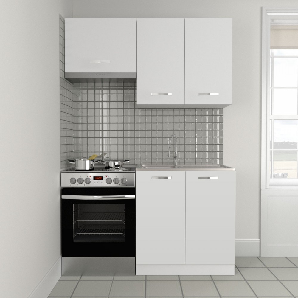 Κουζίνα “CHARLOTTE” σετ 3τμχ σε χρώμα λευκό 140/80×30.5/46.5