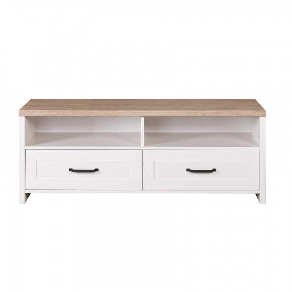 Έπιπλο tv “VERNE” σε χρώμα λευκό/φυσικός δρυς 137.9x45x52.1