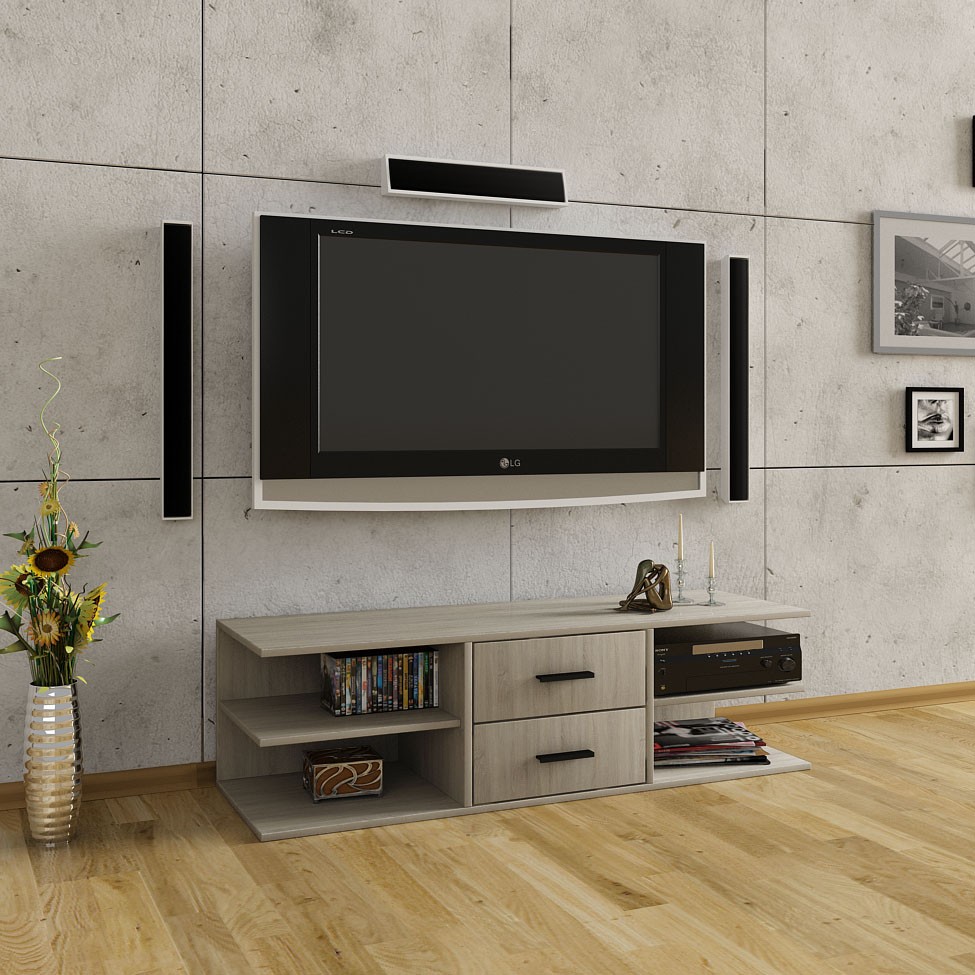 Έπιπλο τηλεόρασης “KEMI” σε χρώμα σονόμα 120x38x38