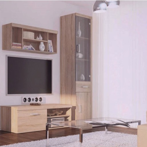 Σύνθεση TV “DAMIS” σε χρώμα σονόμα-δρυς 184.5x45x203