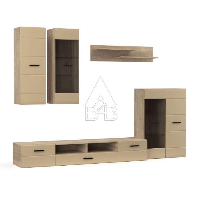 Σύνθεση TV “SNOW” σε χρώμα σονόμα-λάττε 276x44x210