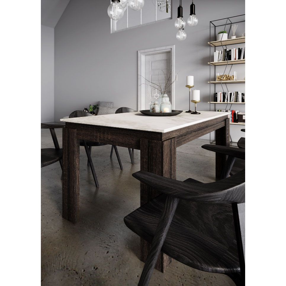 Τραπεζαρία “VIKI” σε βέγγε-λευκό χρώμα 137x90x75