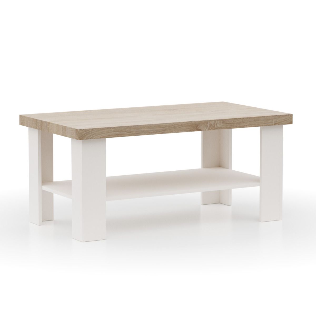 Τραπέζι σαλονιού “VERNE” σε λευκό-δρυς χρώμα 110x60x47