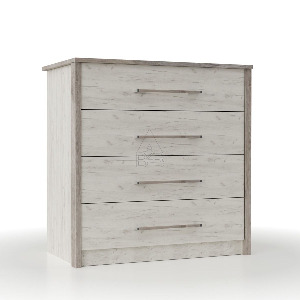 Συρταριέρα “SARA” από MDF σε λευκό-γκρι χρώμα 80x46x82