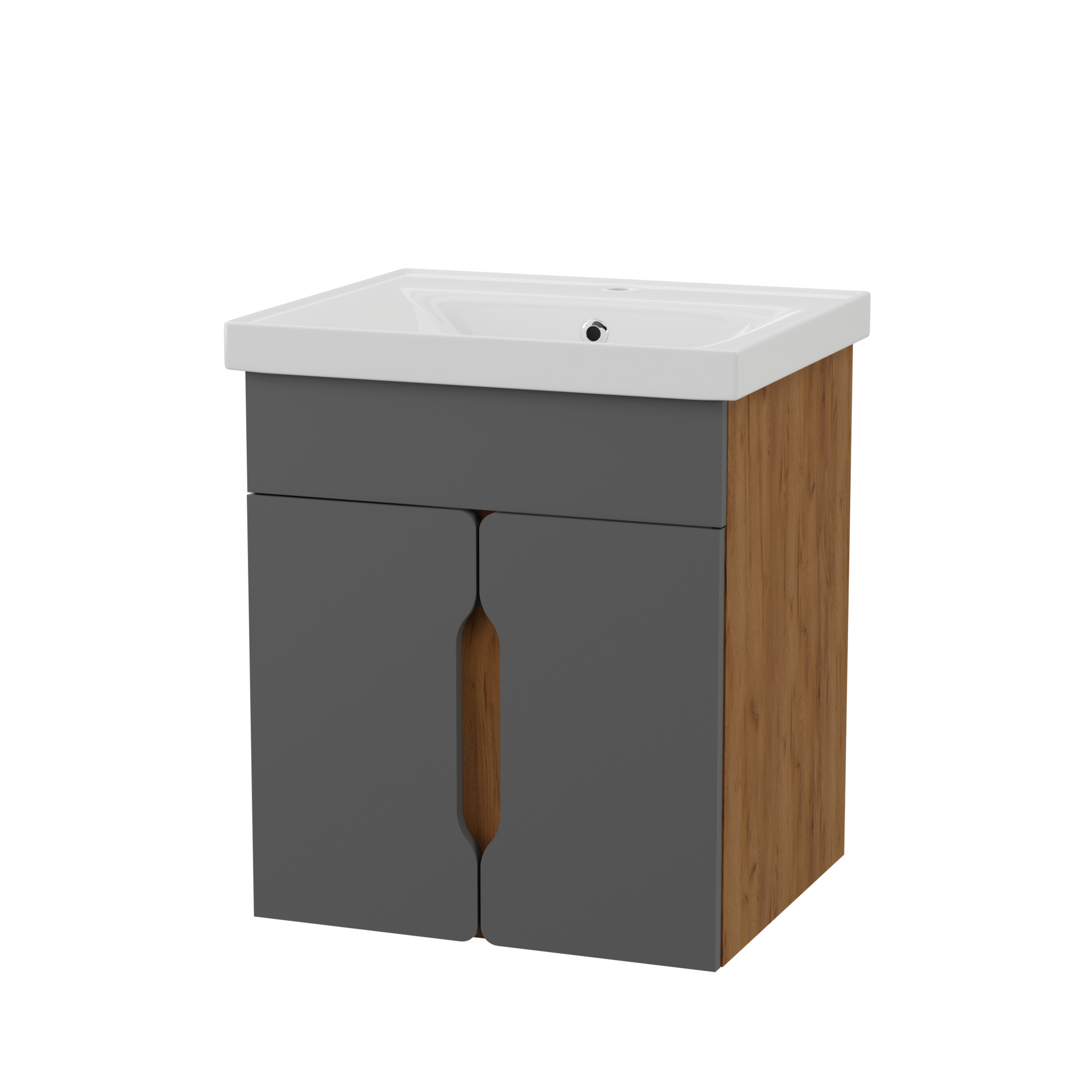 Έπιπλο μπάνιου “Elena” σε καρυδί/γκρι χρώμα 55X45.5X62