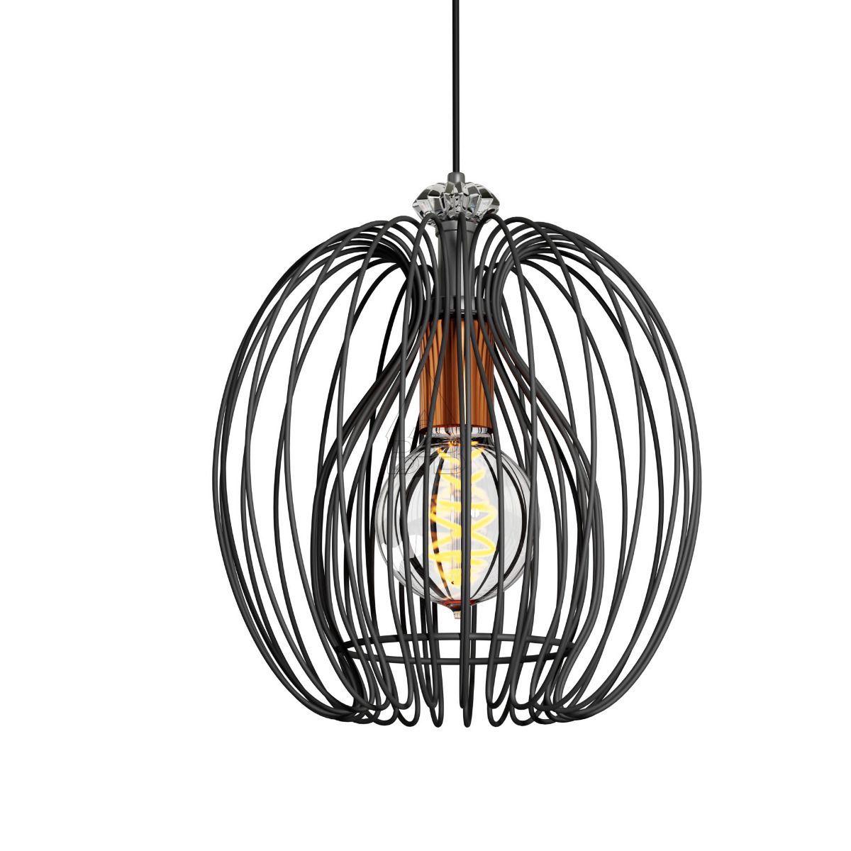 Μονόφωτο “OVAL DOUBLE” από μέταλλο σε μαύρο χρώμα Φ25×70