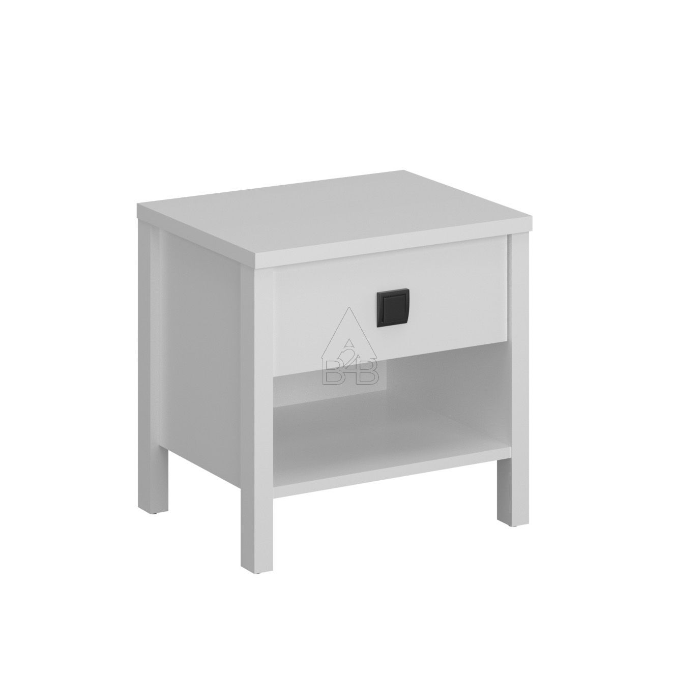 Κομοδίνο “MAROCCO” σε λευκό χρώμα 46x36x45.5