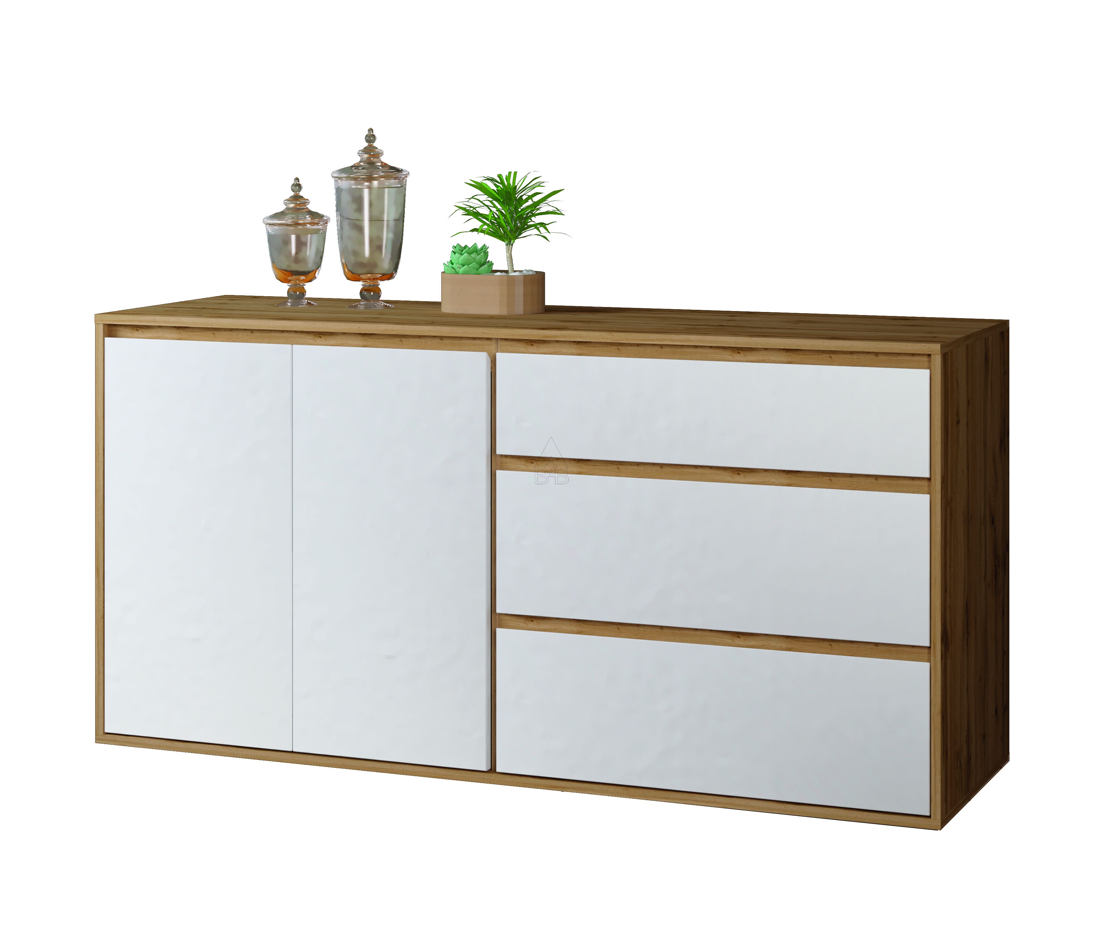 Μπουφές “NITRO SOFT” σε λευκό-φυσικό χρώμα 160x40x80