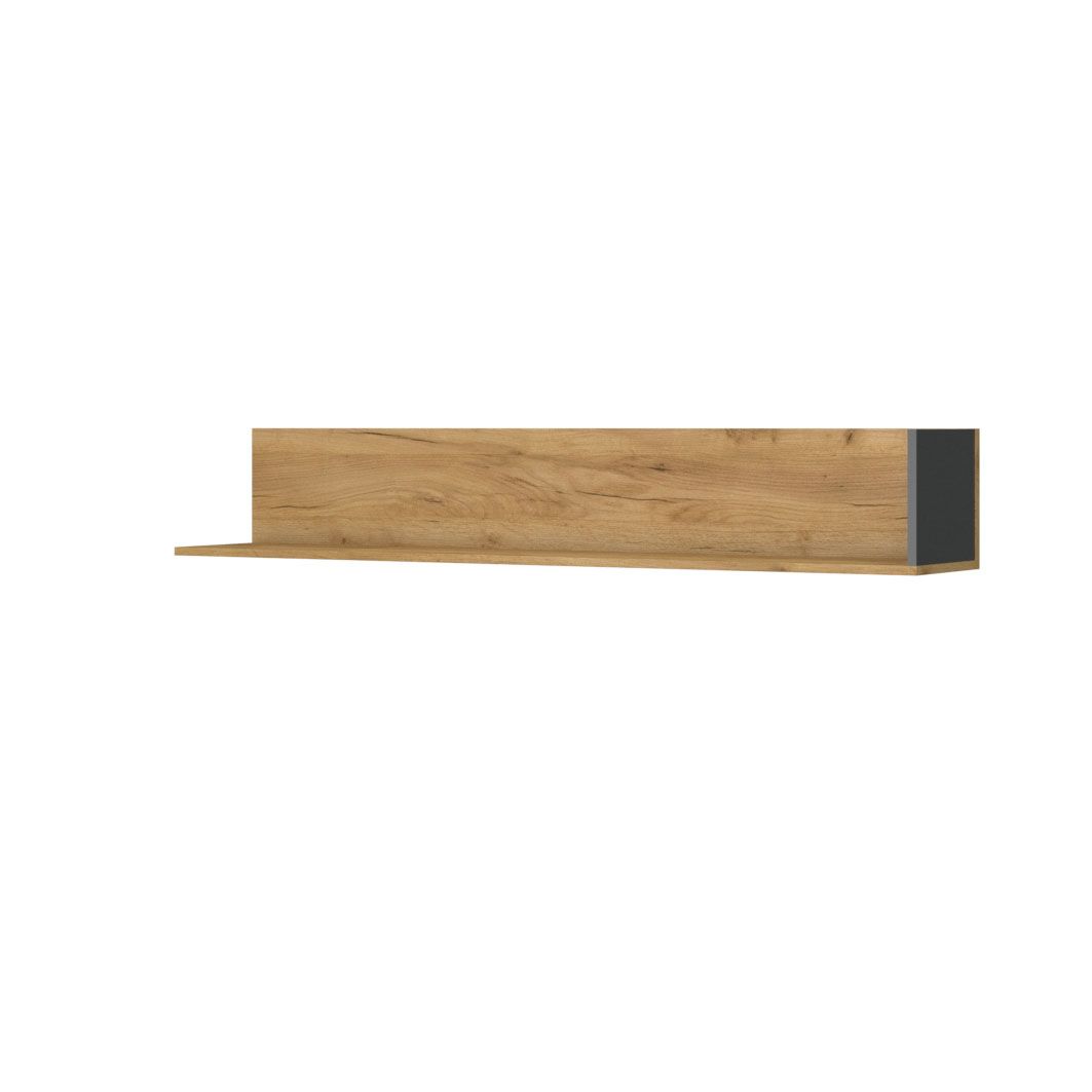 Ράφι “SANTES” σε χρυσό δρυς-γραφίτη χρώμα 155x27x25
