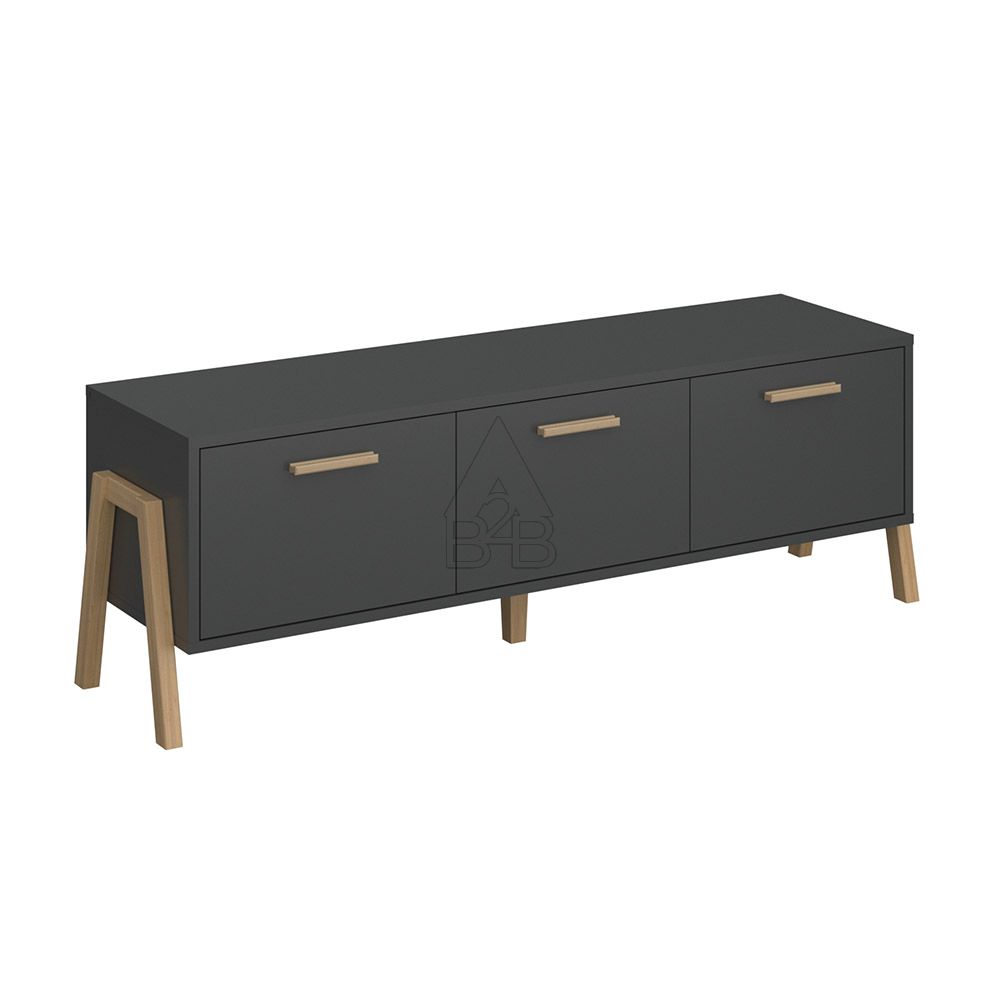 Έπιπλο τηλεόρασης “BELLE” σε ανθρακί χρώμα 149.5x41x49