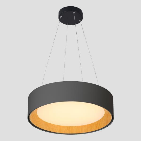 Φωτιστικό στρόγγυλο σε χρώμα μαύρο/ξύλο LED 60W 3000Κ Φ60×11