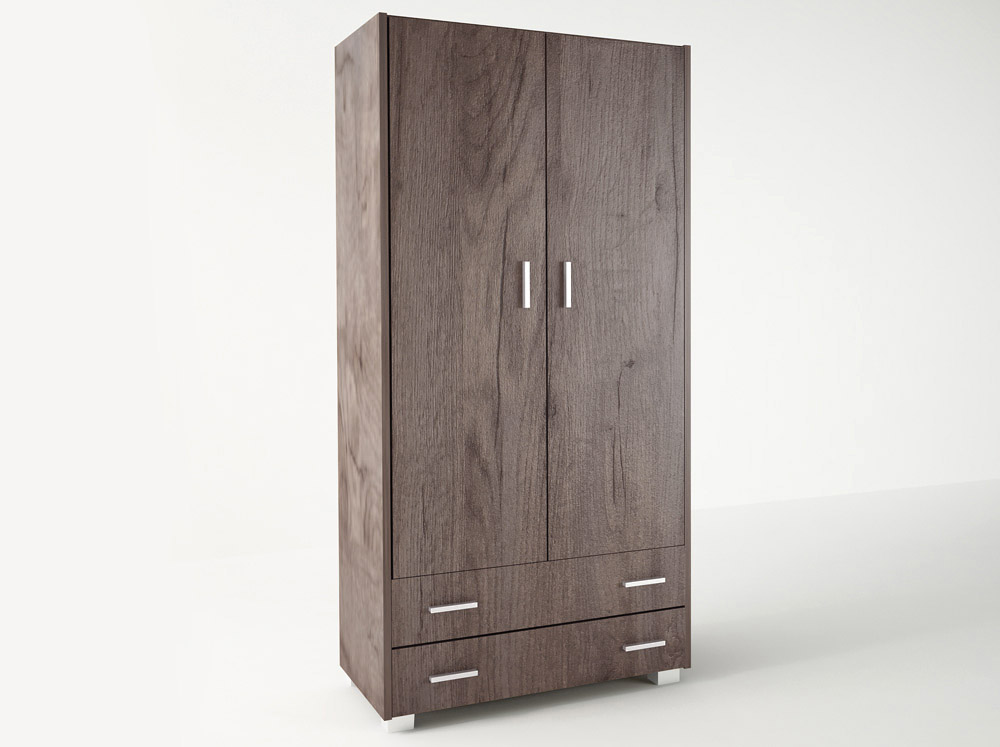 Ντουλάπα δίφυλλη σε χρώμα καστανιά 85x50x180