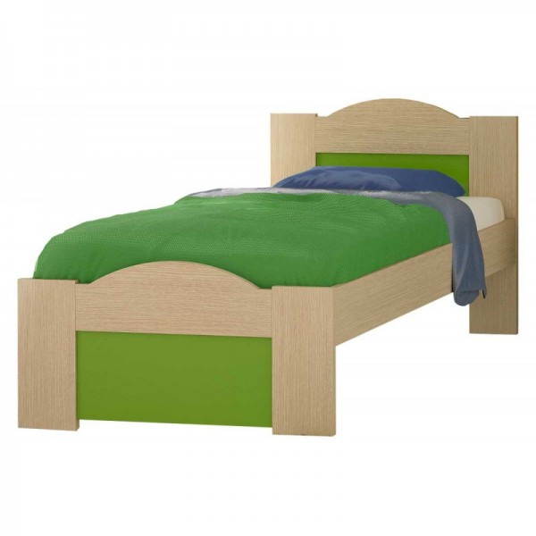 Παιδικό κρεβάτι "ΚΥΜΑ" ημίδιπλο σε χρώμα δρυς-λαχανί 110x190
