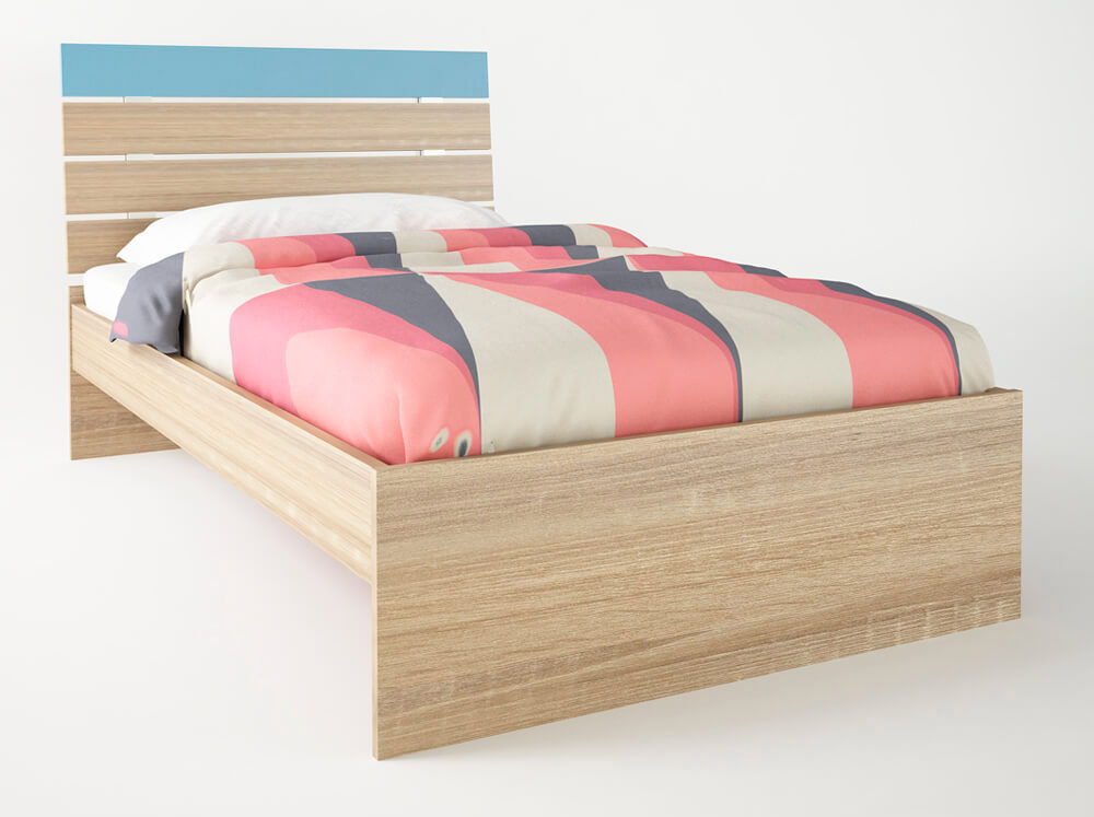 Παιδικό κρεβάτι "ΝΟΤΑ" μονό σε χρώμα δρυς-σιελ 90x190
