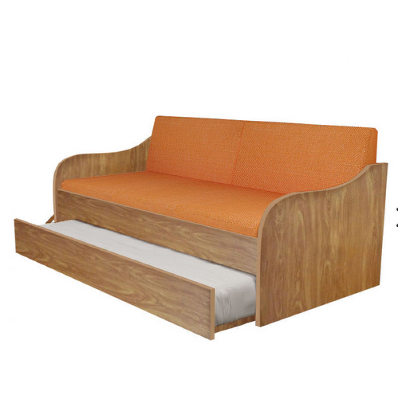 Κρεβάτι-καναπές "SILKY" με συρόμενο κρεβάτι σε χρώμα ανιγκρέ 80x190