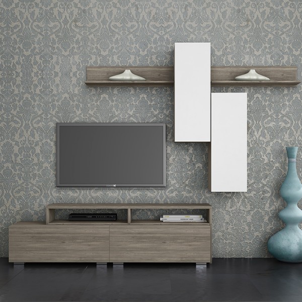 Σύνθεση σαλονιού “SMART 3D” σε χρώμα σταχτί-λευκό