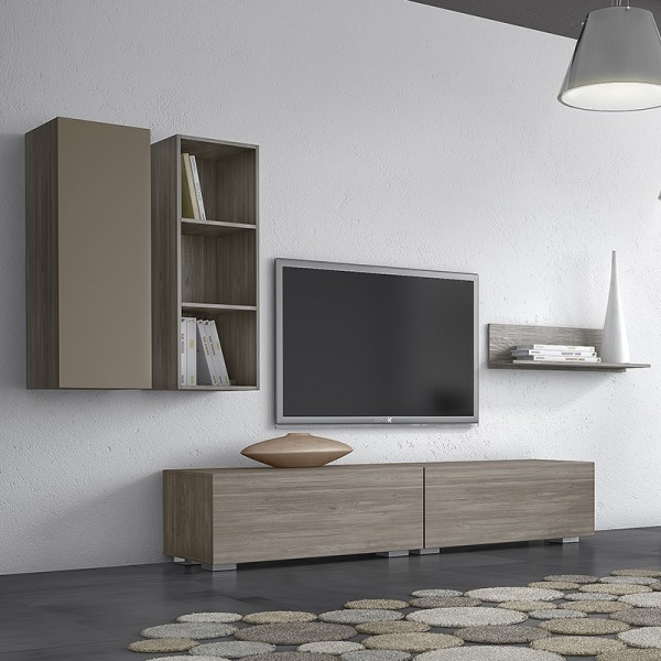 Σύνθεση σαλονιού “SMART 4D” σε χρώμα σταχτί-λευκό