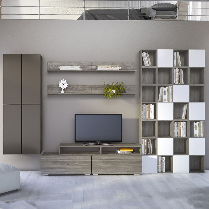 Σύνθεση σαλονιού “SMART 7” σε χρώμα σταχτί-λευκό