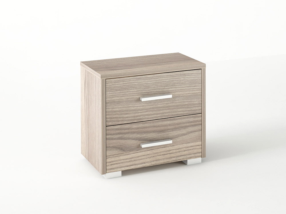 Κομοδίνο με 2 συρτάρια σε χρώμα σταχτί 50x34x48