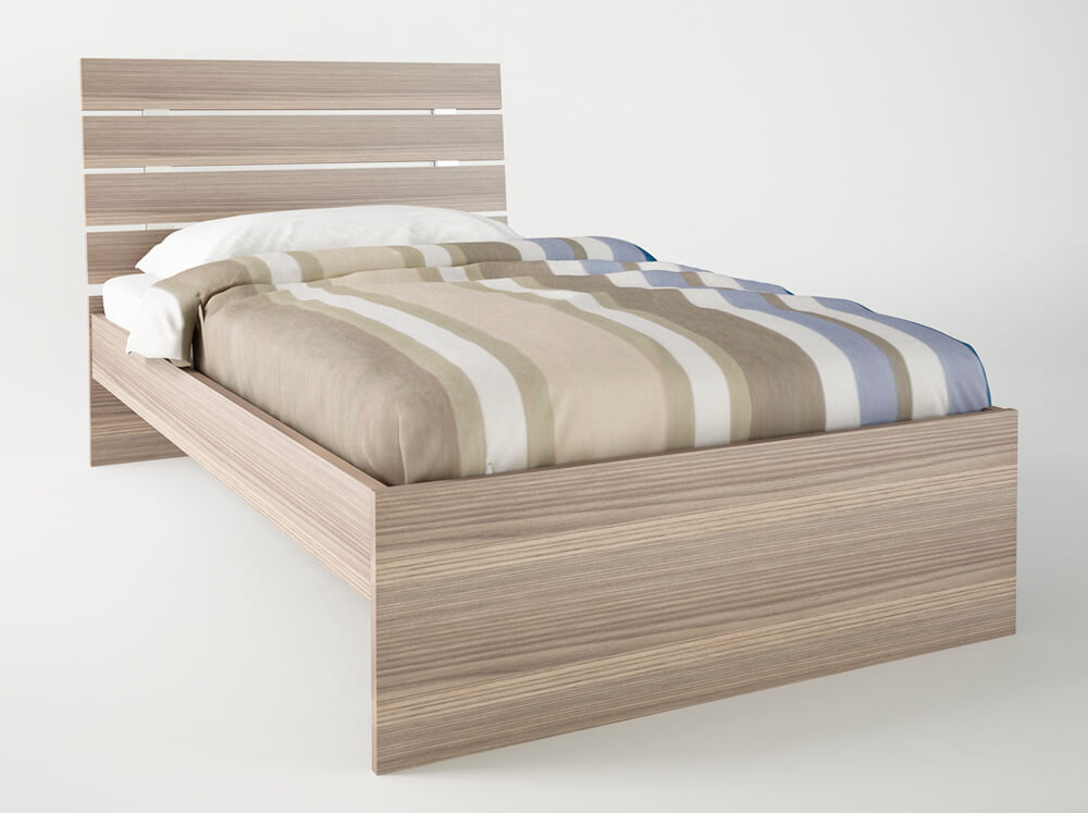 Κρεβάτι "ΝΟΤΑ" μονό σε χρώμα σταχτί 90x190