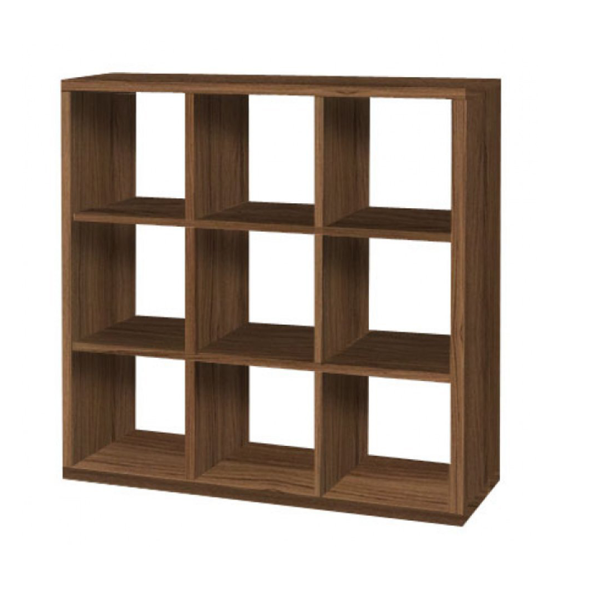 Βιβλιοθήκη με κύβους 3×3 σε καρυδί χρώμα 110x35x110