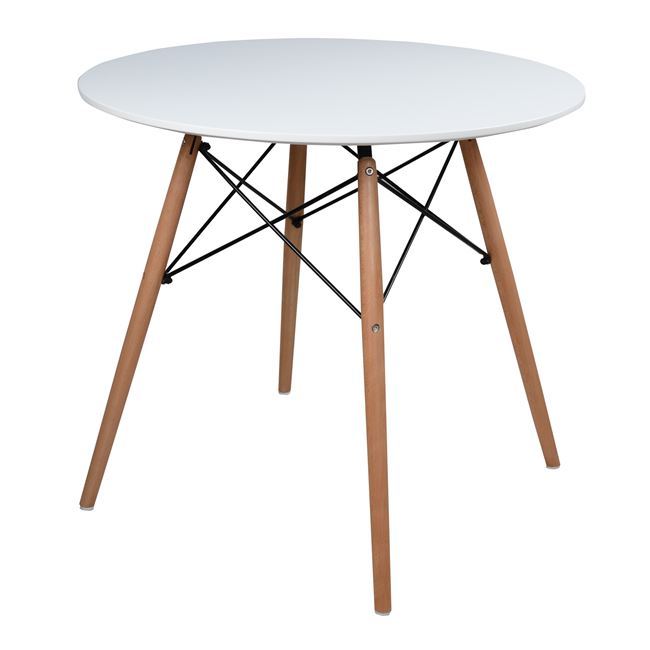 Τραπέζι “MINIMAL” από mdf σε χρώμα λευκό/σονόμα Φ80×74.5