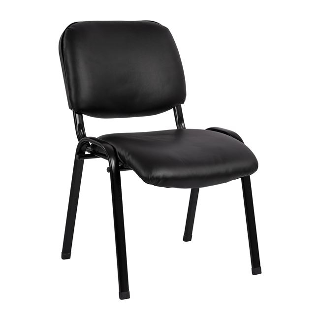 Καρέκλα επισκέπτη από μέταλλο/ PU σε χρώμα μαύρο 54x59x78