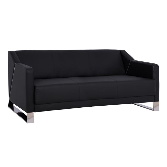 Καναπές “KIZZY” τριθέσιος από pu σε μαύρο χρώμα 178x75x75