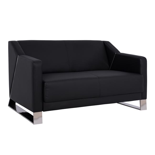 Καναπές “KIZZY” διθέσιος από pu σε μαύρος χρώμα 128x75x75