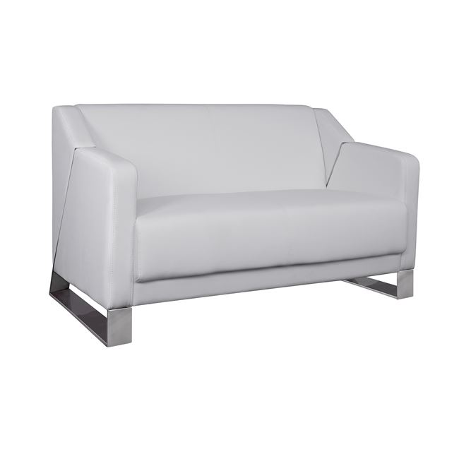 Καναπές «KIZZY» διθέσιος από pu σε λευκό χρώμα 128x75x75