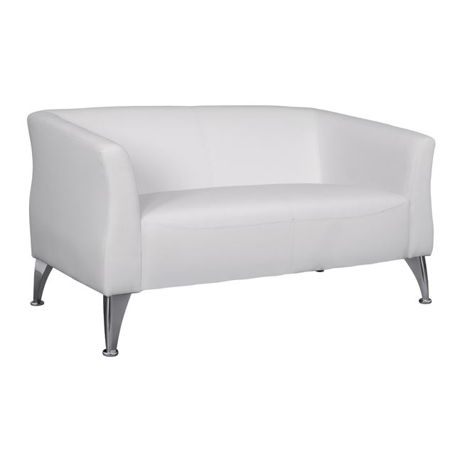 Καναπές “KIANA” διθέσιος από pu σε λευκό χρώμα 130x75x71