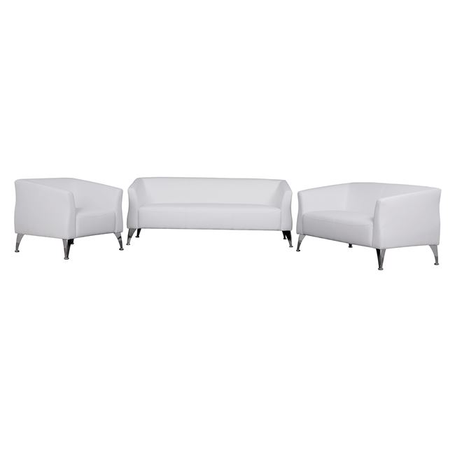 Σετ σαλονιού “KIANA” από pu σε χρώμα λευκό 180x75x71