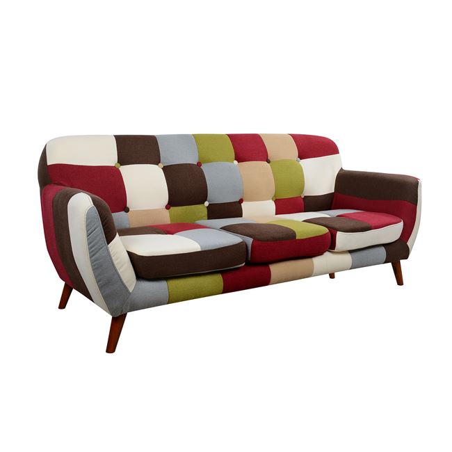 Καναπές τριθέσιος “CAROUSEL” υφασμάτινος πολύχρωμος 180x73x80