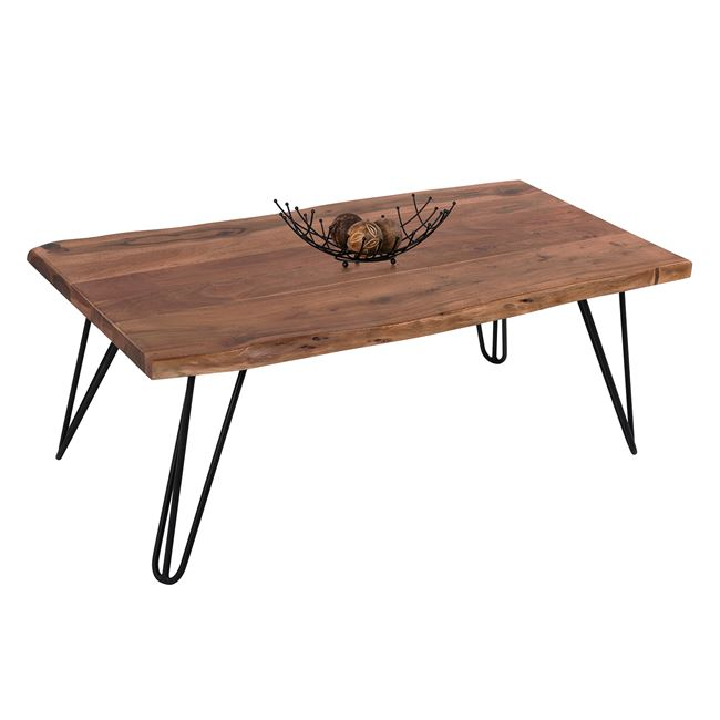 Τραπέζι σαλονιού “RIO” ξύλινο σε χρώμα μαύρο/φυσικό 115x59x45