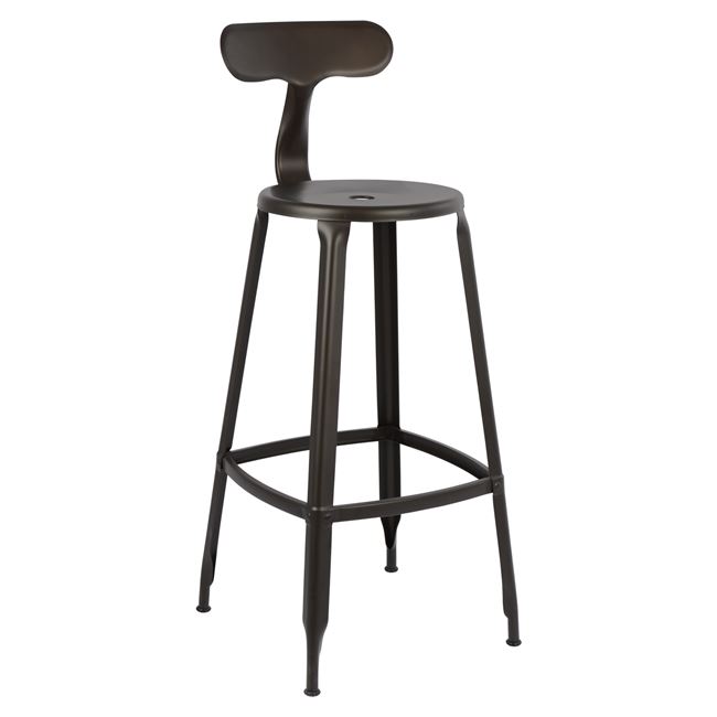 Σκαμπώ μπαρ μεταλλικό με πλάτη σε rusty χρώμα 41x42x103