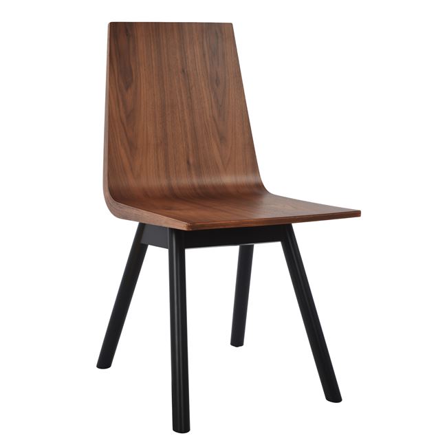 Καρέκλα «VENEER» ξύλινη σε χρώμα καρυδί/μαύρο 44,5×44,5×87