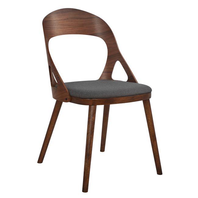 Καρέκλα «SHANNON» ξύλινη σε χρώμα καρυδί/γκρι 47,5×55,5×84