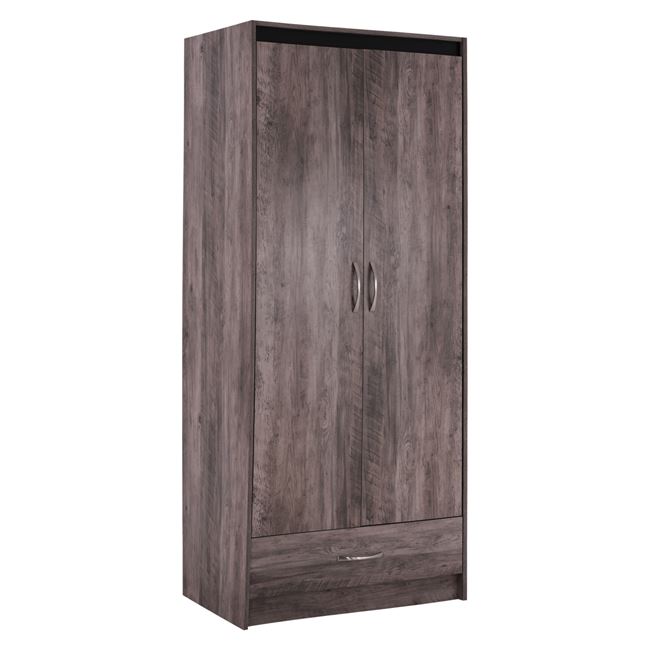 Ντουλάπα δίφυλλη σε χρώμα σταχτί 120x53x190,50