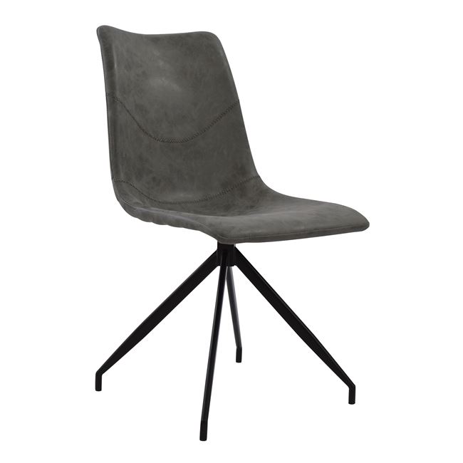 Καρέκλα “CELESTE” μεταλλική PU σε χρώμα γκρι 45x60x86
