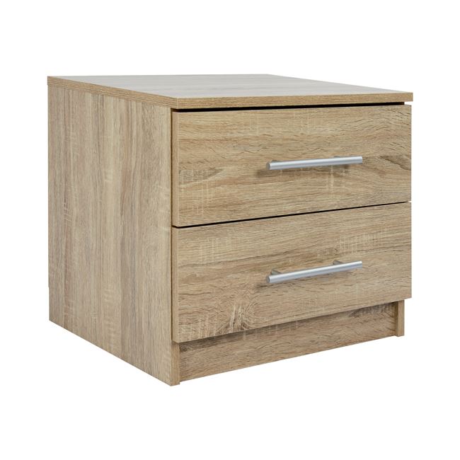 Κομοδίνο με 2 συρτάρια σε σονόμα χρώμα 48×40,5×41,5